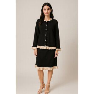 Krisabelle Skirt Suit SZ Medium Quiet Luxury Chic 3 Piece Set Italy‎ Inspired